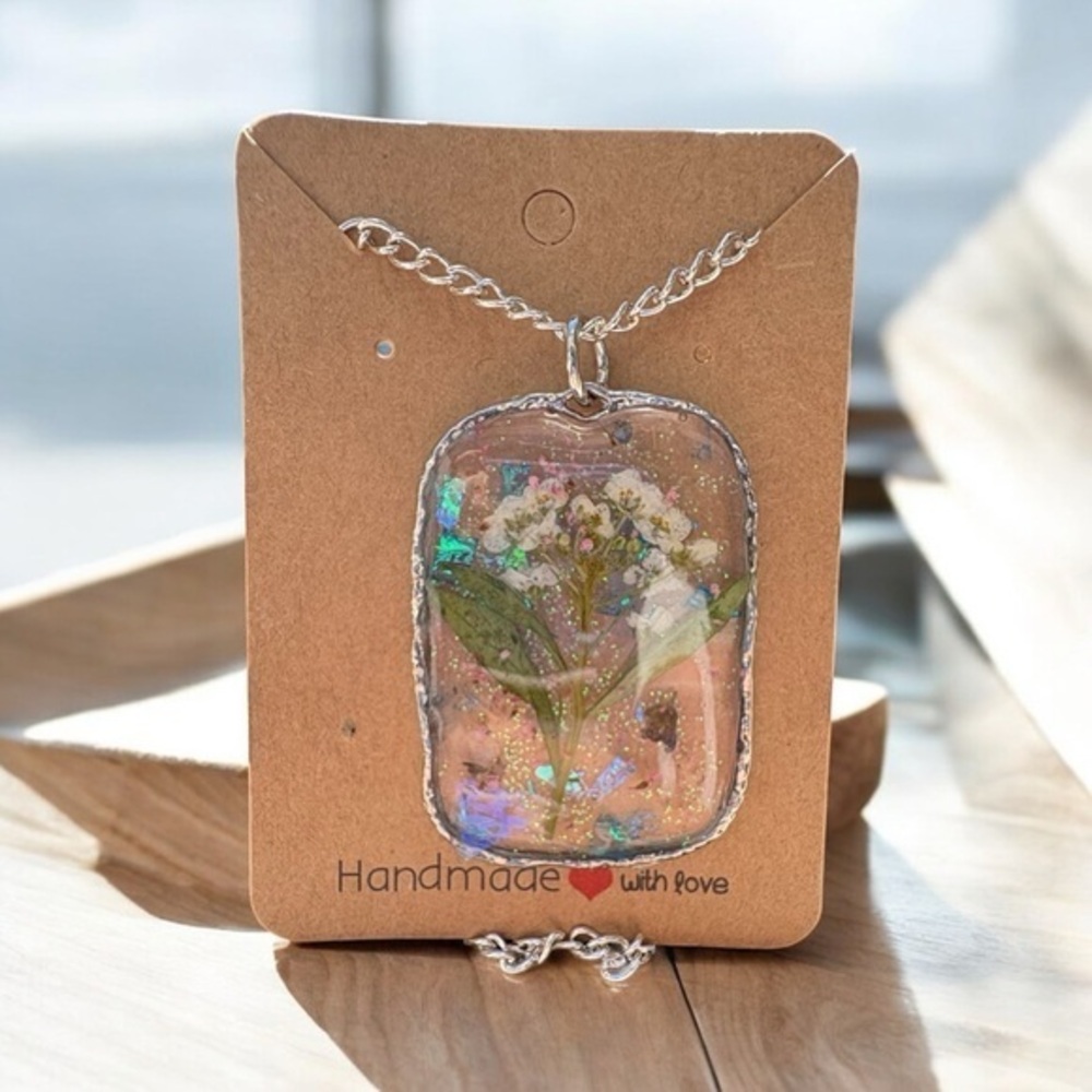 Handmade Silver Floral Fairycore Pendant Necklace